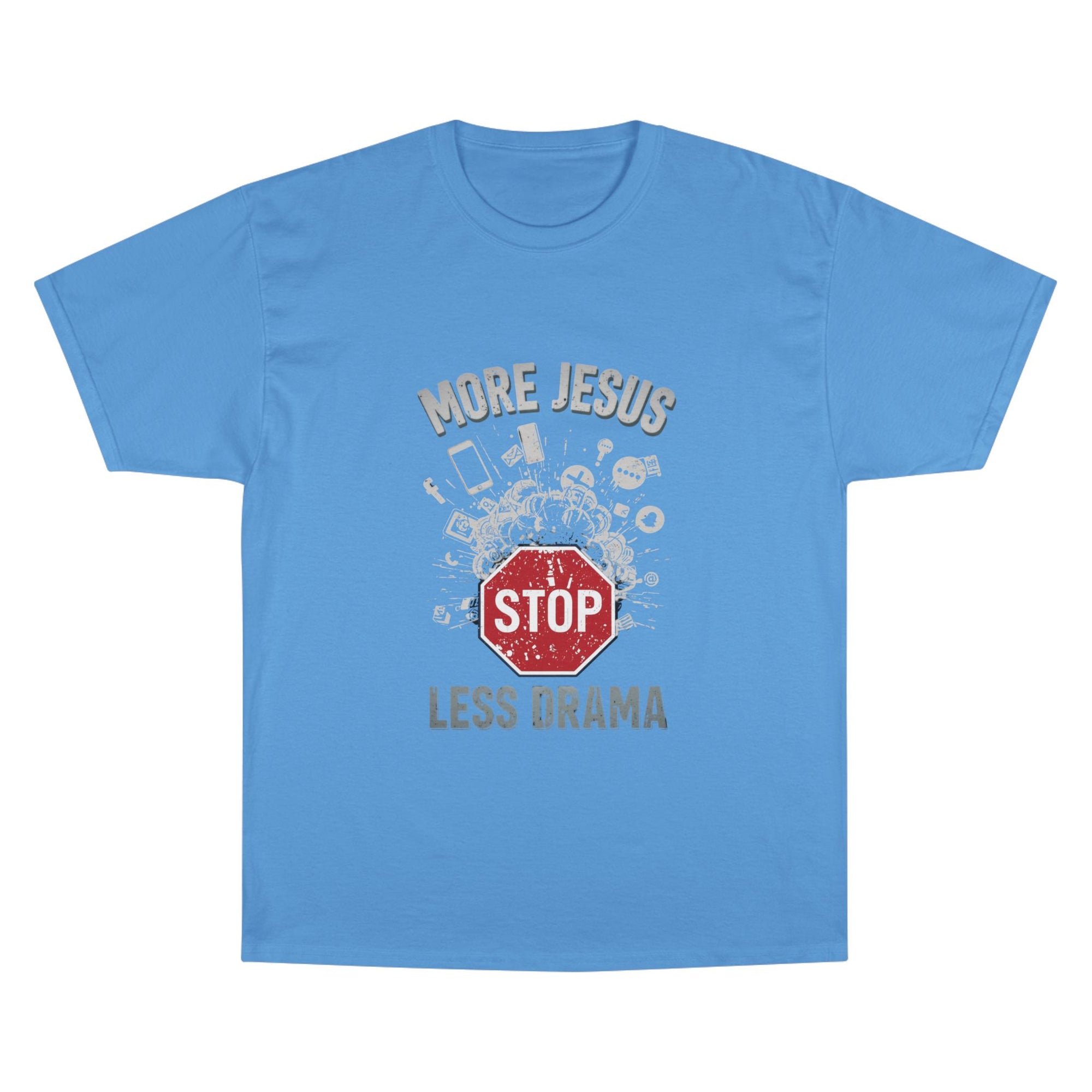 More Holy Spirit Less Drama T-Shirt — Y2K Neon Dove Christian Graphic