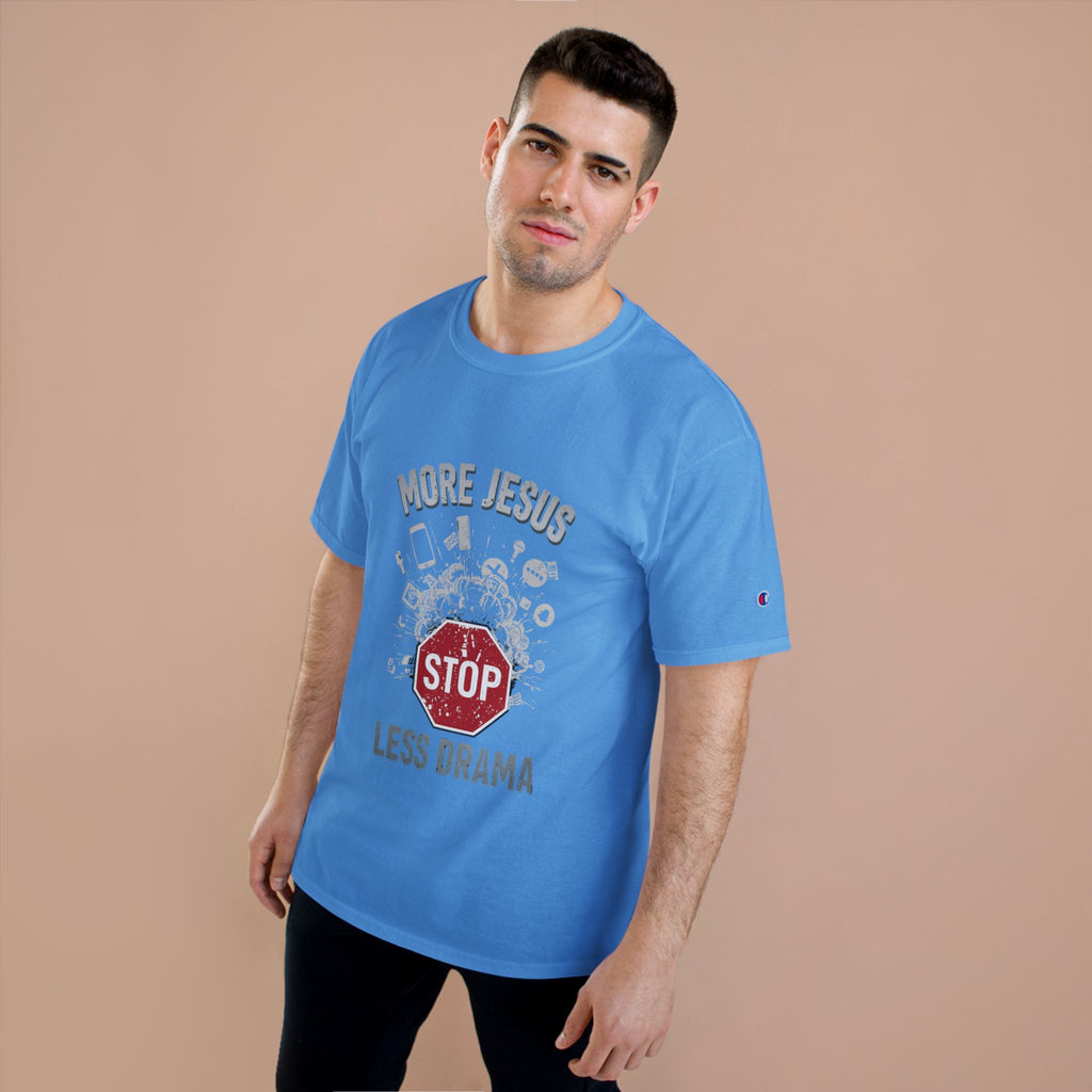 More Holy Spirit Less Drama T-Shirt — Y2K Neon Dove Christian Graphic