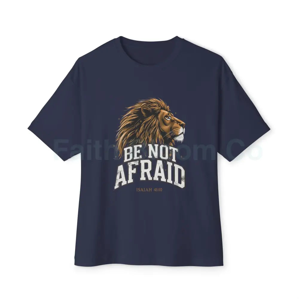Be Not Afraid Lion of Judah Tee — Isaiah 41:10 Inspirational Graphic T‑Shirt Navy / XS T-Shirt