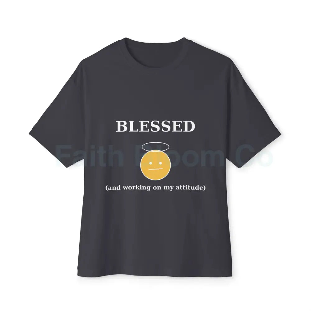 Blessed Attitude Oversized Tee Dark Grey / XS T-Shirt