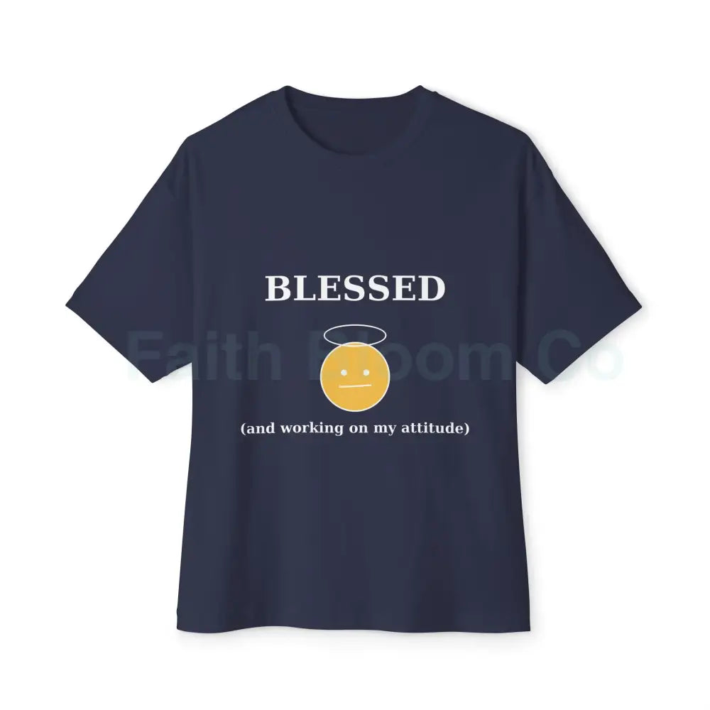 Blessed Attitude Oversized Tee Navy / XS T-Shirt