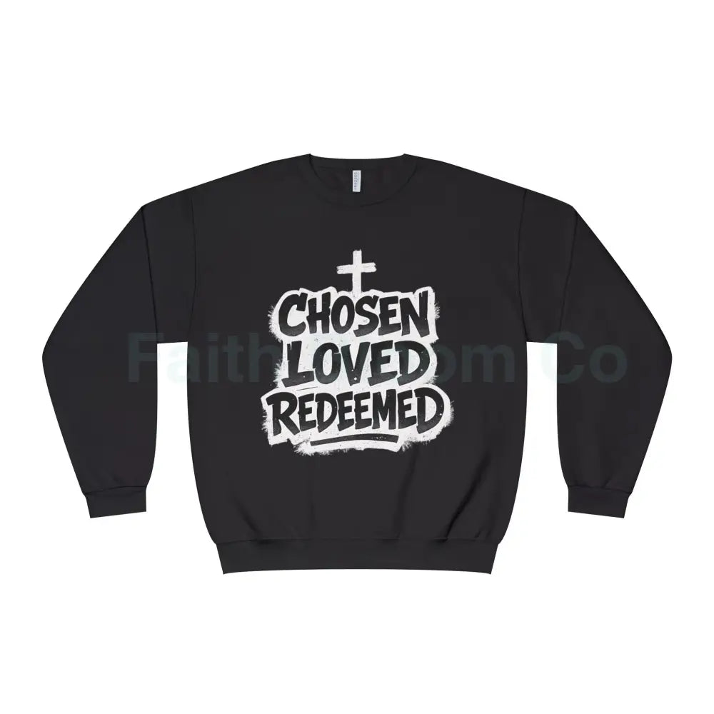 Chosen Loved Redeemed Crewneck Sweatshirt — Graffiti Streetwear Black / S Sweatshirt