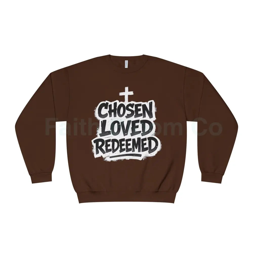 Chosen Loved Redeemed Crewneck Sweatshirt — Graffiti Streetwear Chocolate / S Sweatshirt