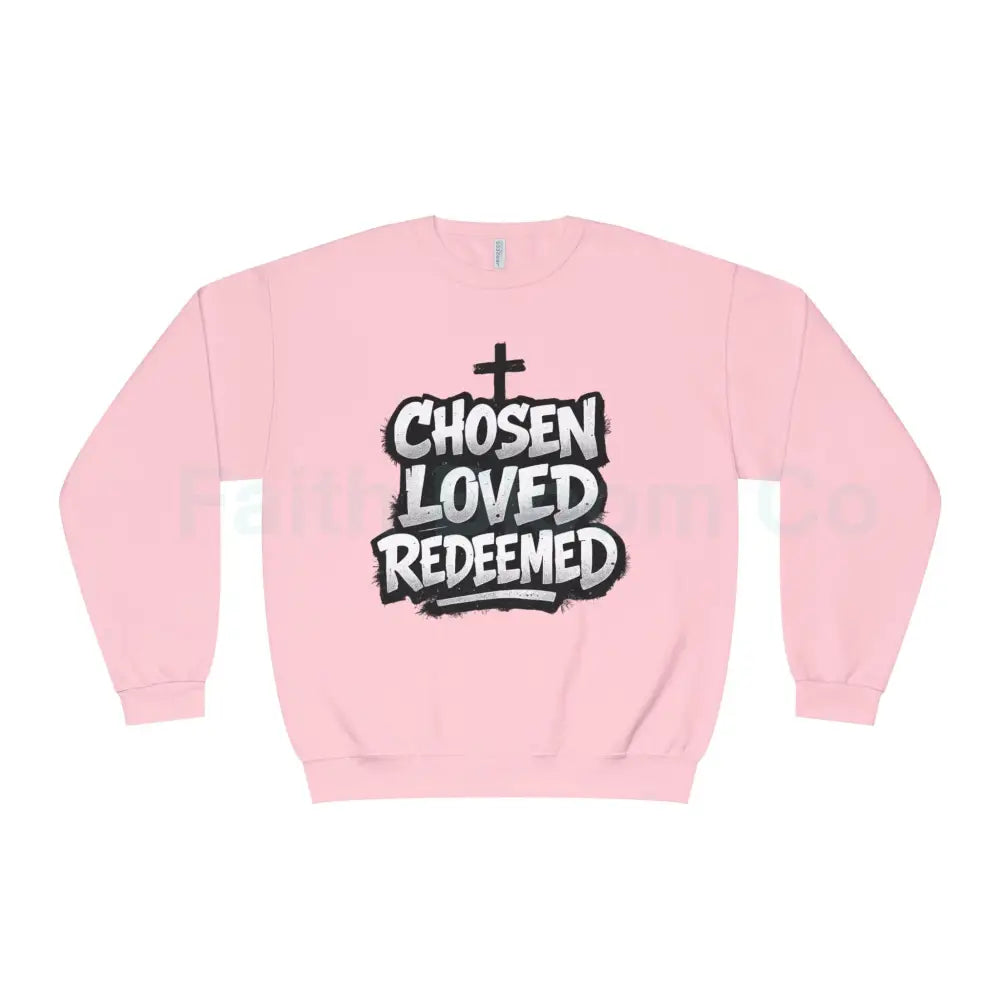 Chosen Loved Redeemed Crewneck Sweatshirt — Graffiti Streetwear Classic Pink / S Sweatshirt