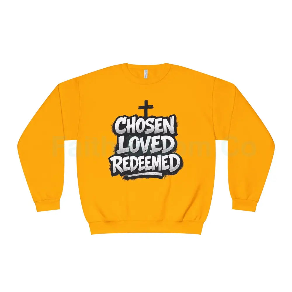 Chosen Loved Redeemed Crewneck Sweatshirt — Graffiti Streetwear Gold / S Sweatshirt