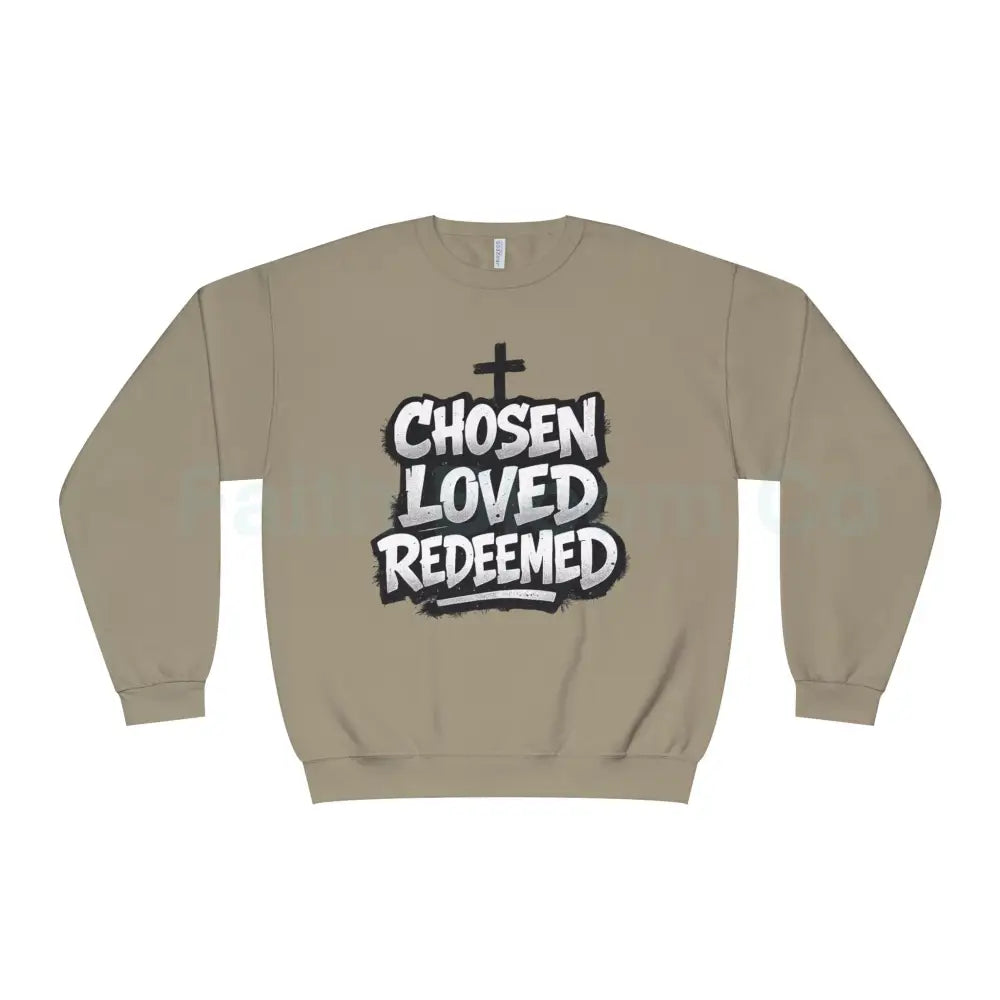 Chosen Loved Redeemed Crewneck Sweatshirt — Graffiti Streetwear Khaki / S Sweatshirt