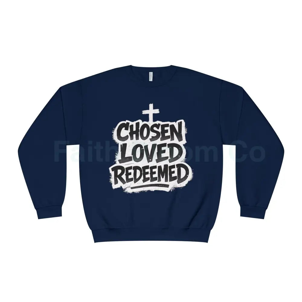 Chosen Loved Redeemed Crewneck Sweatshirt — Graffiti Streetwear Navy / S Sweatshirt
