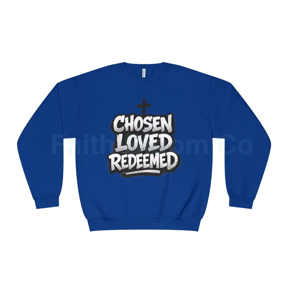 Chosen Loved Redeemed Crewneck Sweatshirt — Graffiti Streetwear Royal / S Sweatshirt