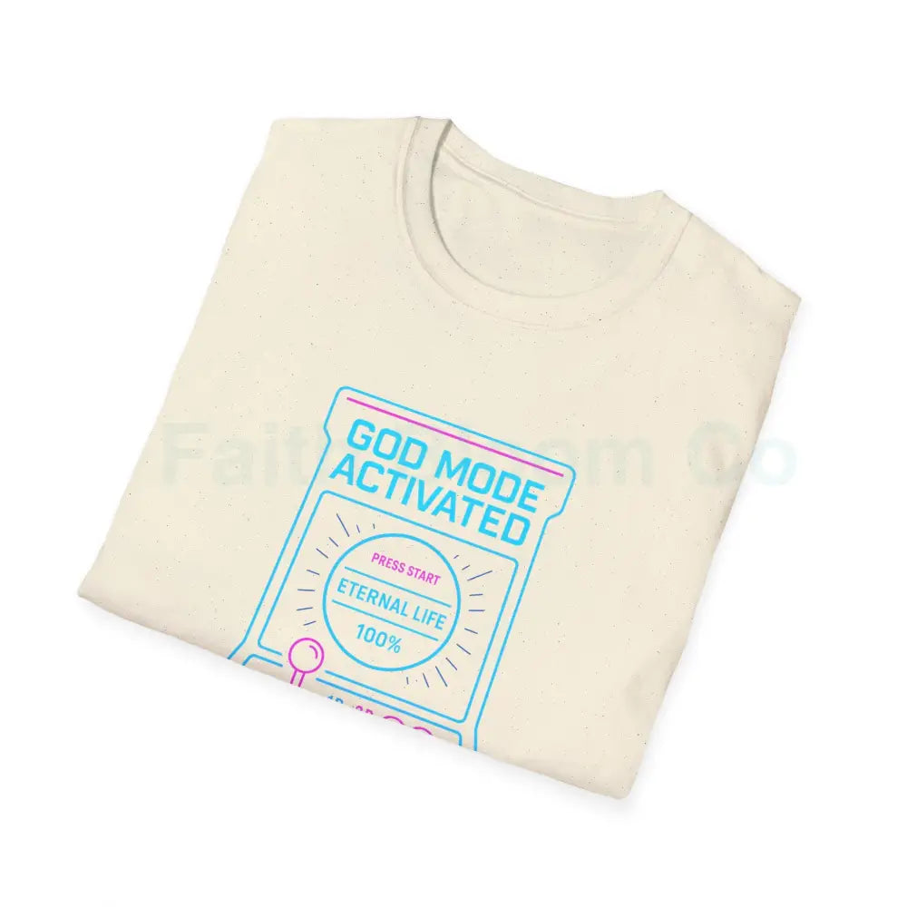 Christ-Centered Gamer T-Shirt - God Mode Activated Unisex Tee for Faith-Based Gamers T-Shirt