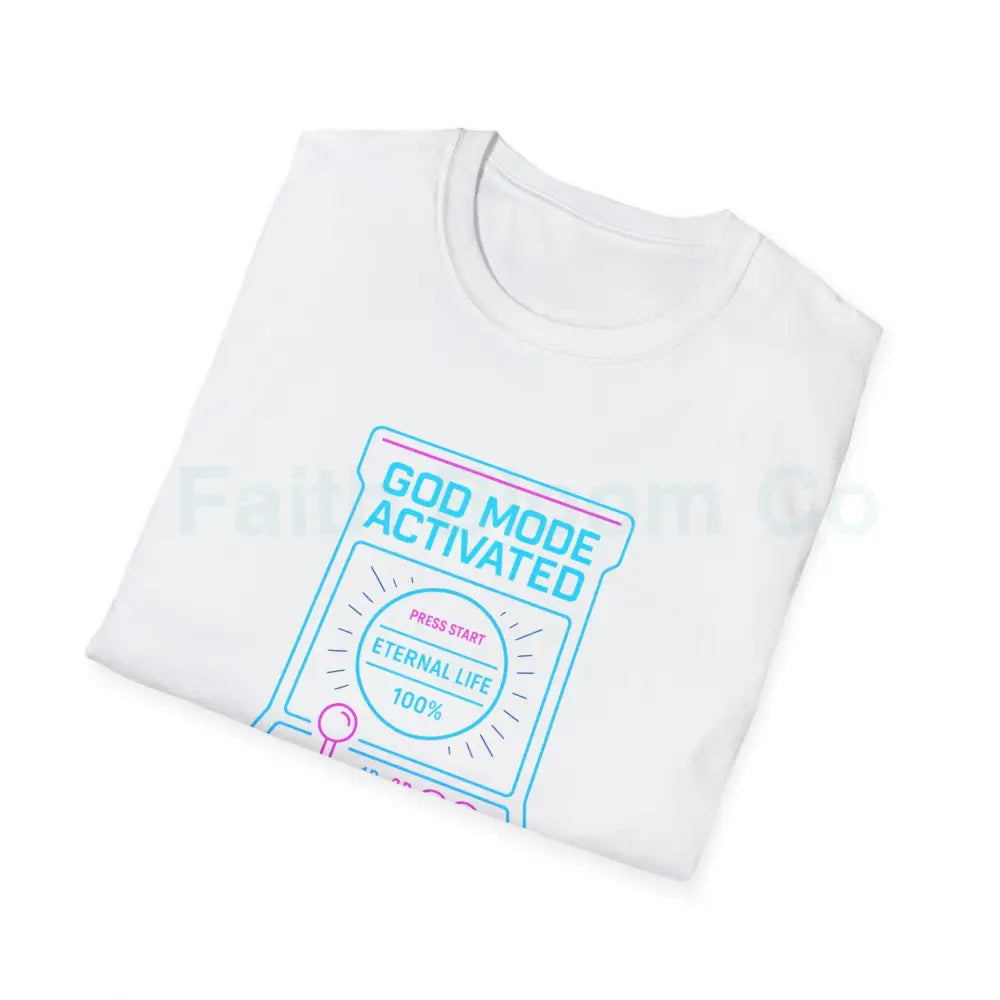 Christ-Centered Gamer T-Shirt - God Mode Activated Unisex Tee for Faith-Based Gamers T-Shirt