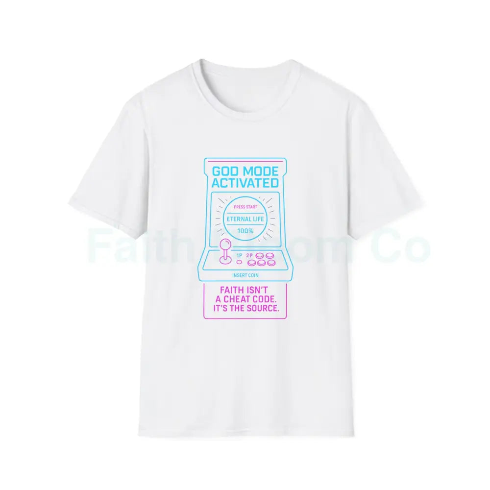 Christ-Centered Gamer T-Shirt - God Mode Activated Unisex Tee for Faith-Based Gamers XS / White T-Shirt
