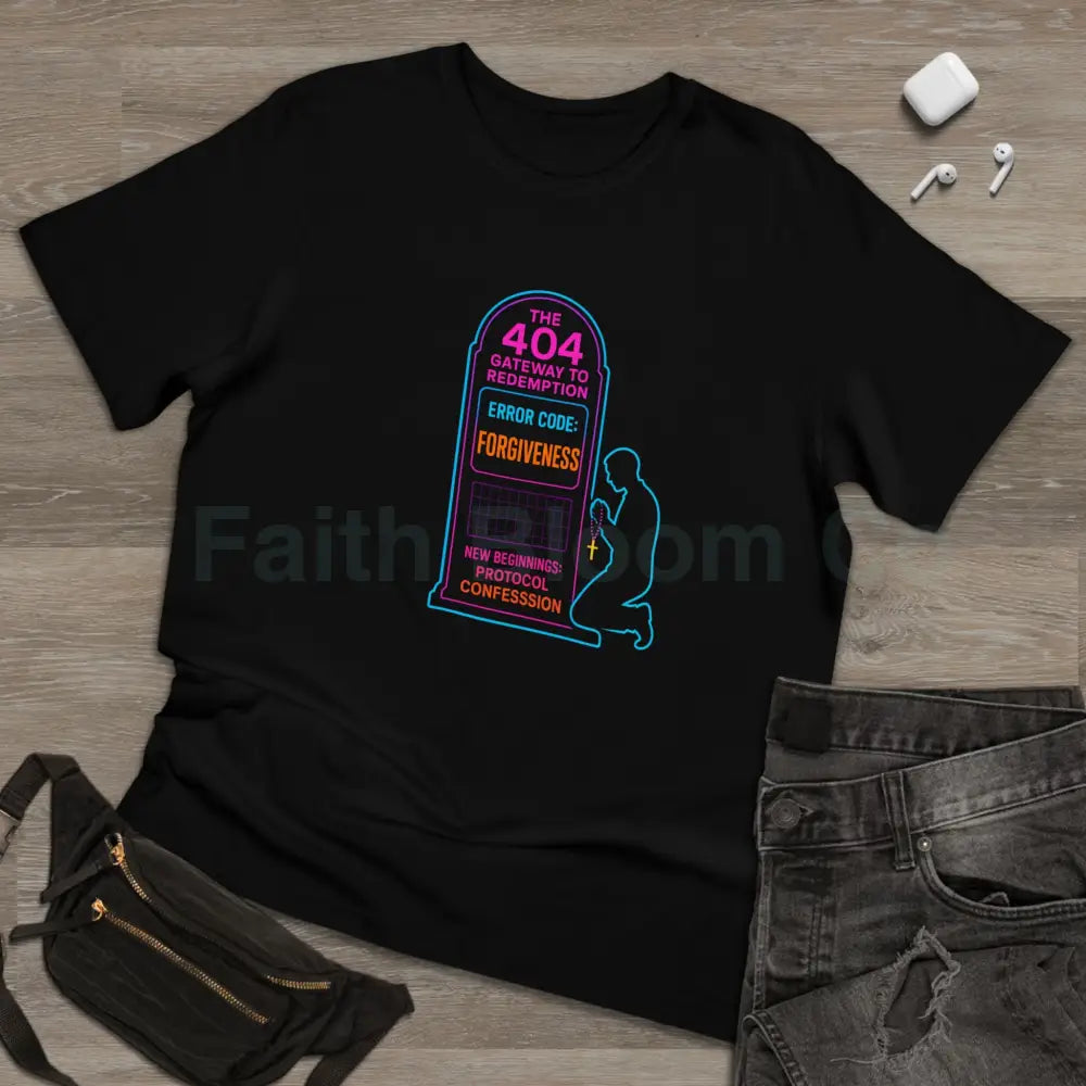 Confession Booth Deluxe T-shirt - The 404 Gateway to Redemption Design T-Shirt
