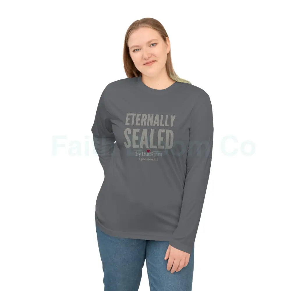 Eternally Sealed Long Sleeve Shirt — “by the Spirit” Scripture Design Long-sleeve