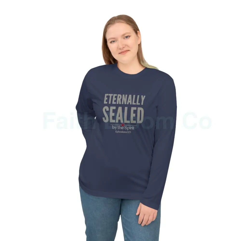 Eternally Sealed Long Sleeve Shirt — “by the Spirit” Scripture Design Long-sleeve