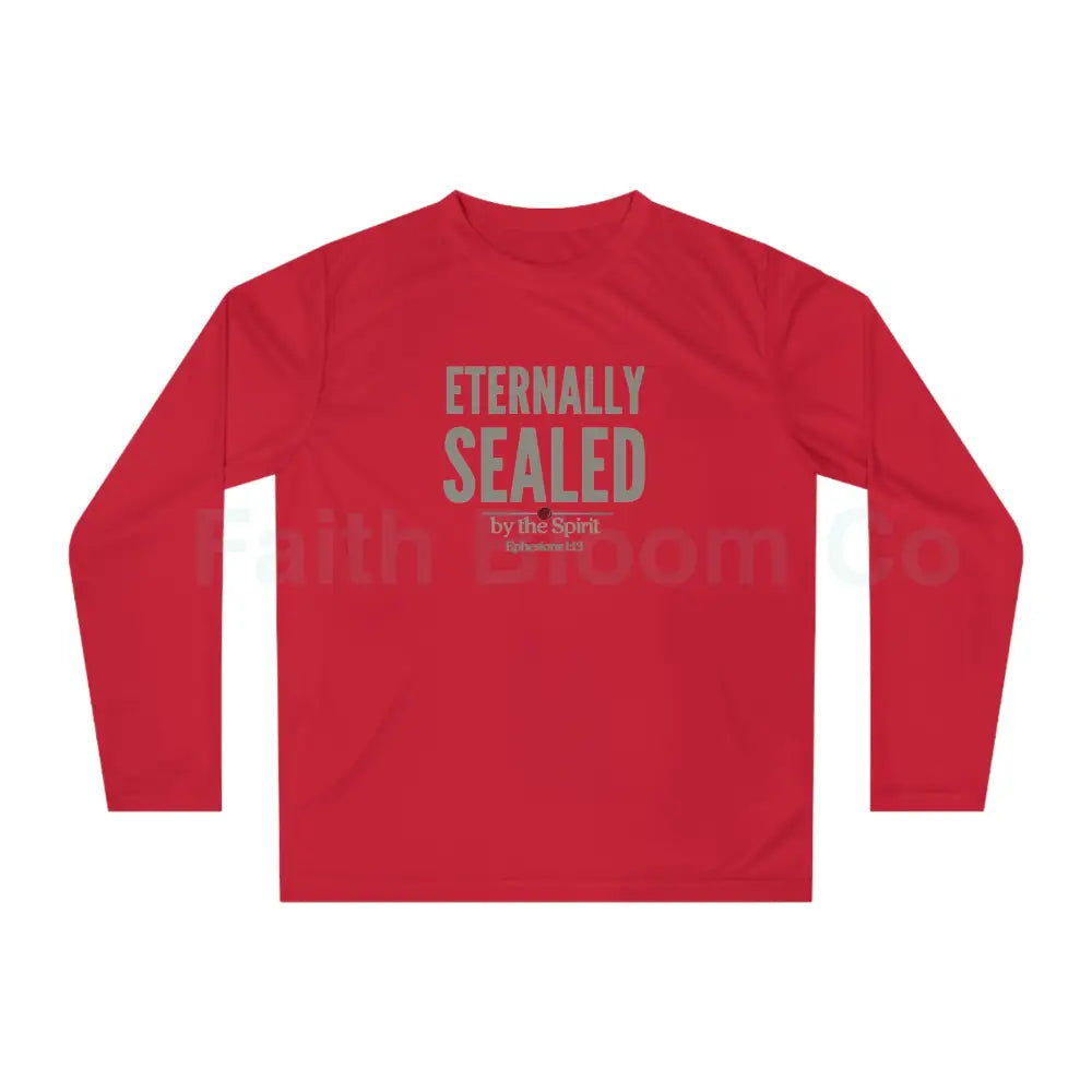 Eternally Sealed Long Sleeve Shirt — “by the Spirit” Scripture Design Sport Red / XS Long-sleeve