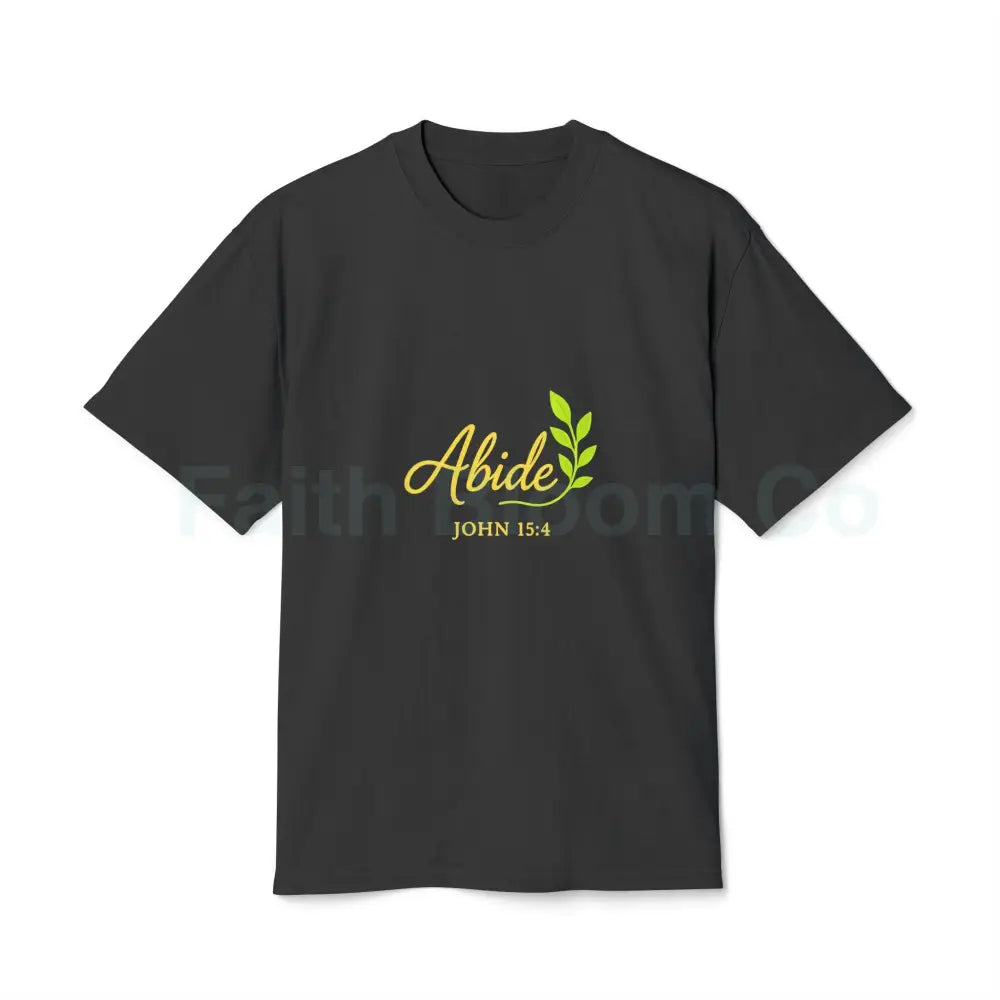 Faith-Inspired Unisex Heavy Faded Tee - Abide Christian Shirt Inspirational Gift Casual Wear Everyday Fashion Faded