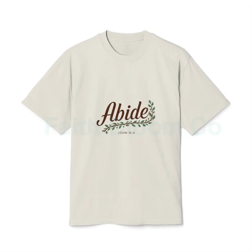 Faith-Inspired Unisex Heavy Faded Tee - Abide Christian Shirt Inspirational Gift Casual Wear Everyday Fashion Faded