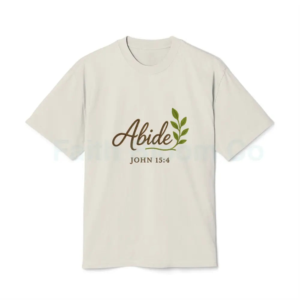 Faith-Inspired Unisex Heavy Faded Tee - Abide Christian Shirt Inspirational Gift Casual Wear Everyday Fashion Faded