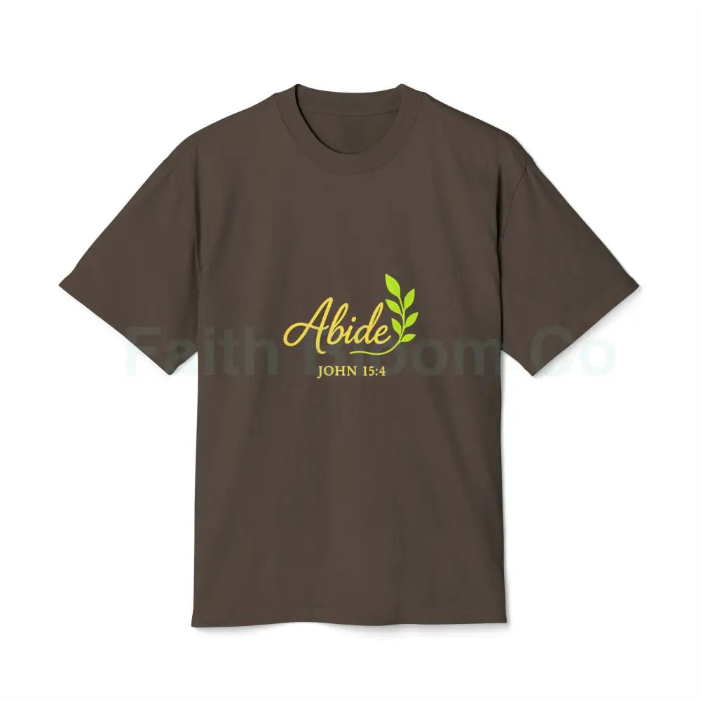 Faith-Inspired Unisex Heavy Faded Tee - Abide Christian Shirt Inspirational Gift Casual Wear Everyday Fashion Faded