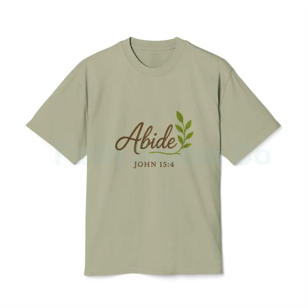 Faith-Inspired Unisex Heavy Faded Tee - Abide Christian Shirt Inspirational Gift Casual Wear Everyday Fashion Faded