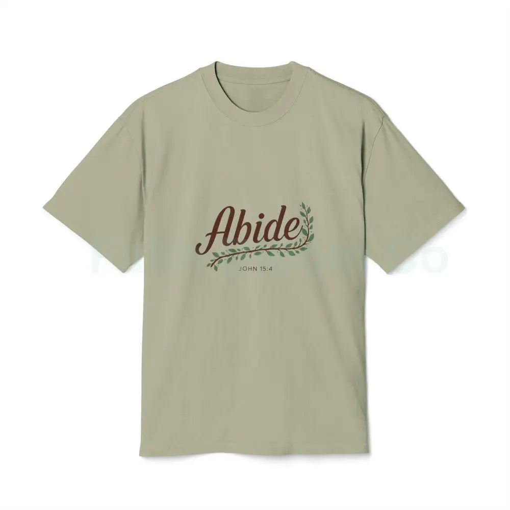 Faith-Inspired Unisex Heavy Faded Tee - Abide Christian Shirt Inspirational Gift Casual Wear Everyday Fashion Faded