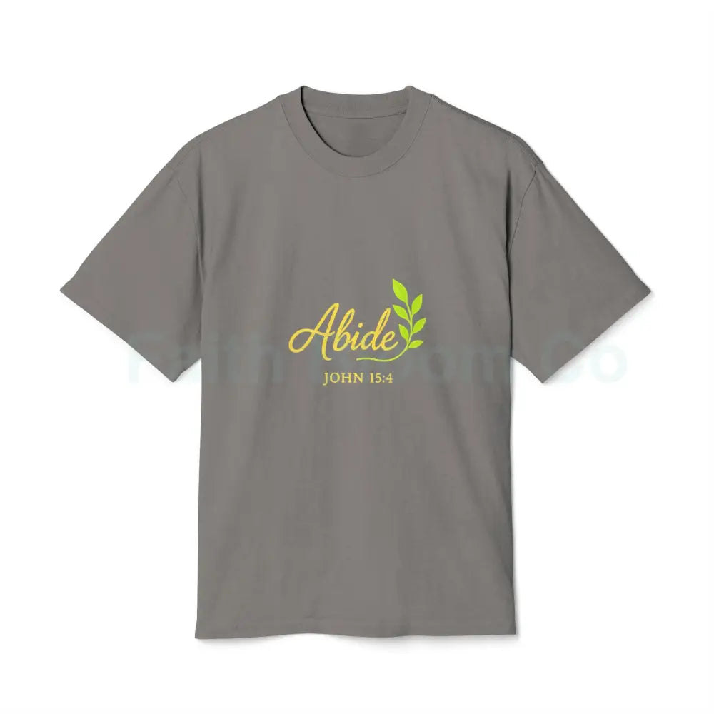 Faith-Inspired Unisex Heavy Faded Tee - Abide Christian Shirt Inspirational Gift Casual Wear Everyday Fashion Faded