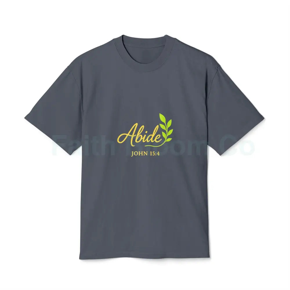 Faith-Inspired Unisex Heavy Faded Tee - Abide Christian Shirt Inspirational Gift Casual Wear Everyday Fashion Faded