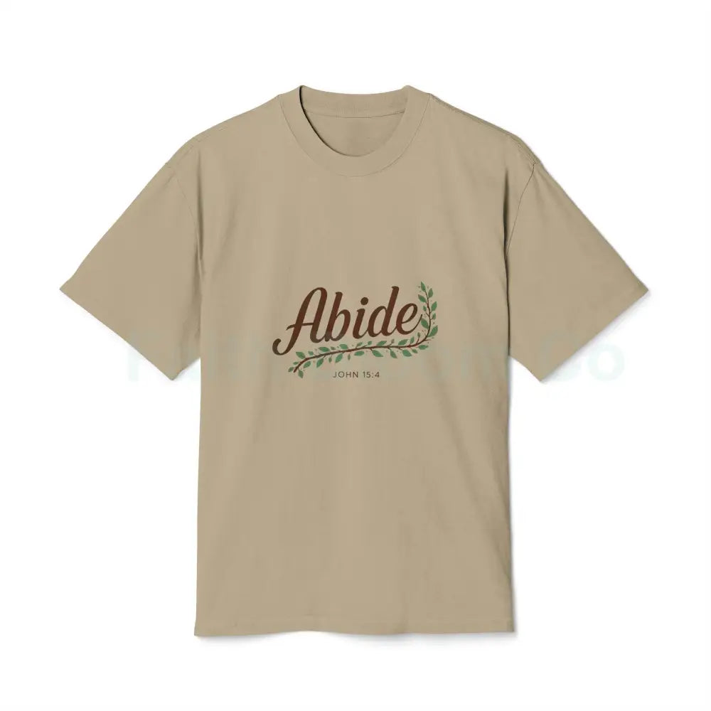 Faith-Inspired Unisex Heavy Faded Tee - Abide Christian Shirt Inspirational Gift Casual Wear Everyday Fashion Faded