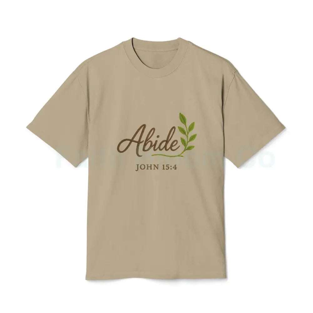 Faith-Inspired Unisex Heavy Faded Tee - Abide Christian Shirt Inspirational Gift Casual Wear Everyday Fashion Faded
