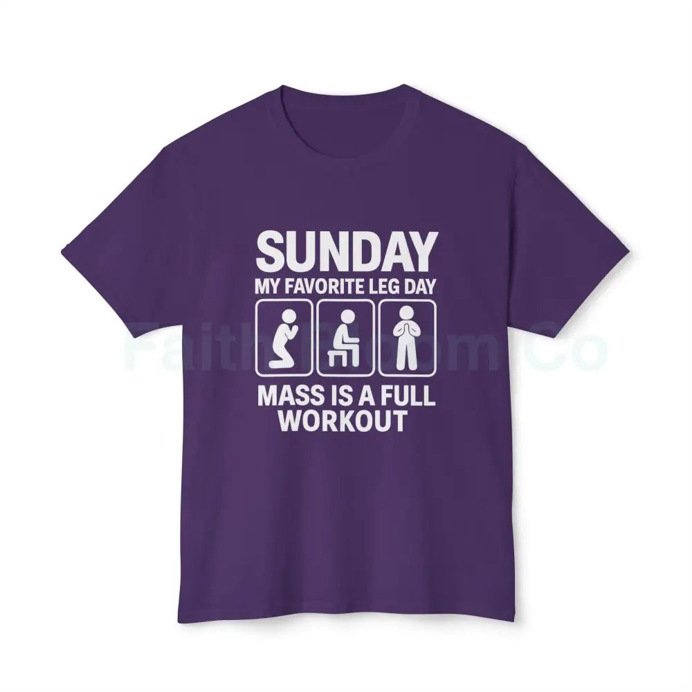 Funny Workout T-Shirt for Fitness Enthusiasts Gym Gift Humor Tee Leg Day Shirt Unisex Cotton Top Deep Purple / S T-Shirt