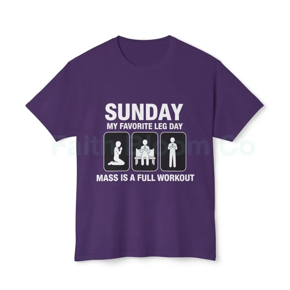 Funny Workout T-Shirt for Fitness Enthusiasts Gym Gift Humor Tee Leg Day Shirt Unisex Cotton Top Deep Purple / S T-Shirt