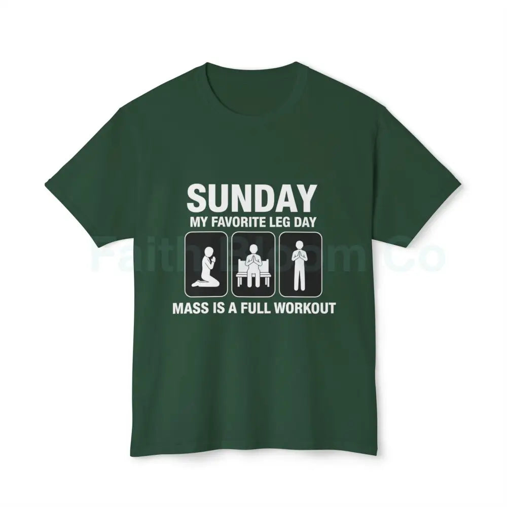 Funny Workout T-Shirt for Fitness Enthusiasts Gym Gift Humor Tee Leg Day Shirt Unisex Cotton Top Forest Green / S