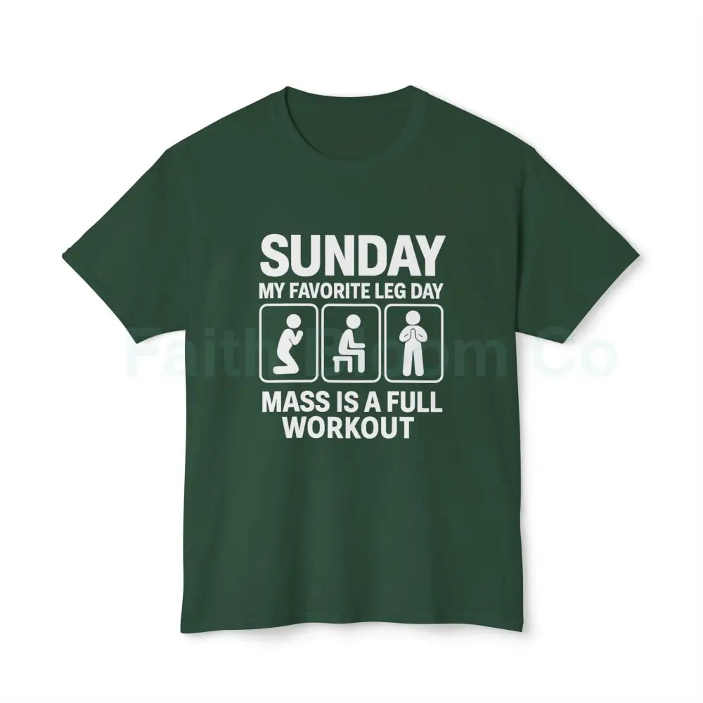 Funny Workout T-Shirt for Fitness Enthusiasts Gym Gift Humor Tee Leg Day Shirt Unisex Cotton Top Forest Green / S