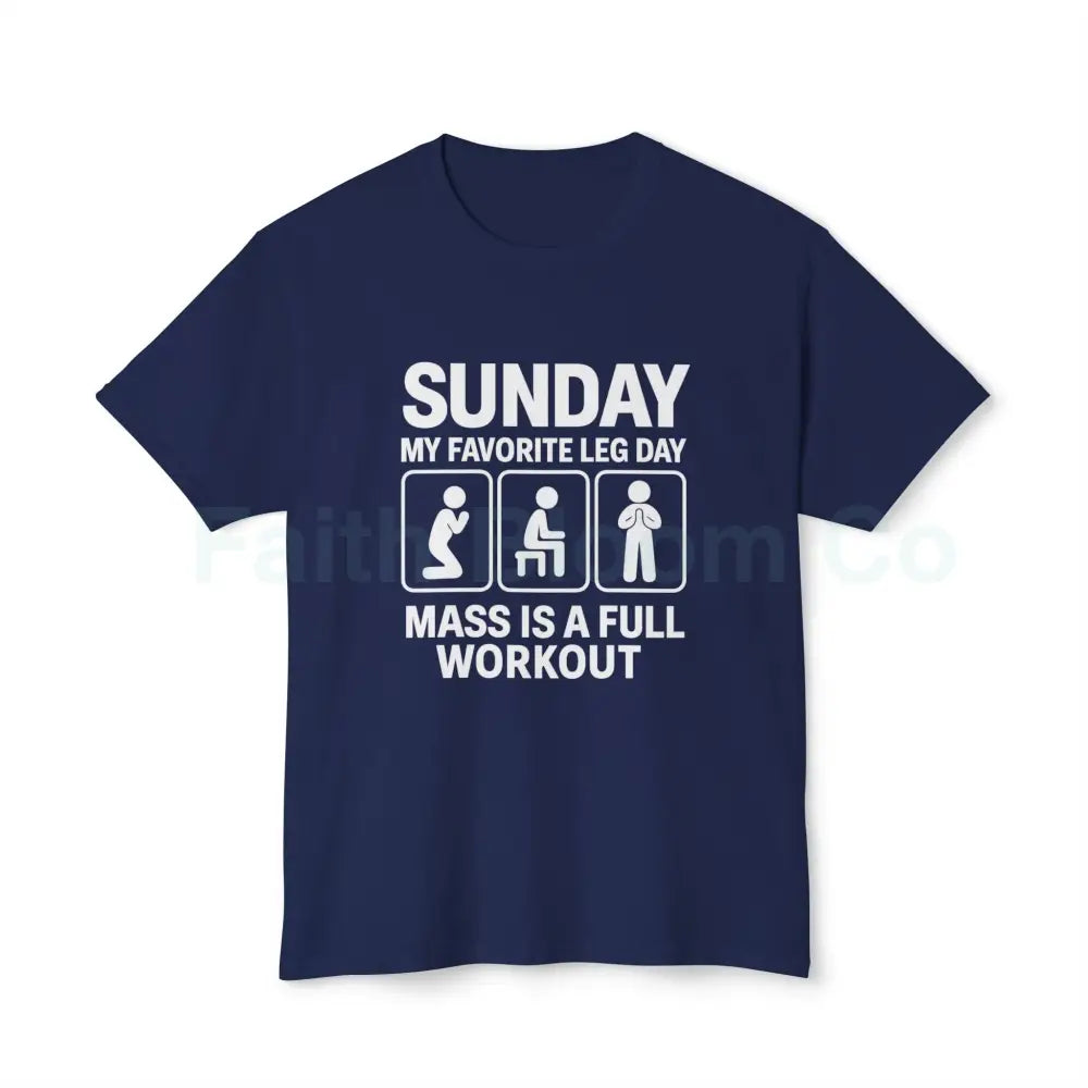 Funny Workout T-Shirt for Fitness Enthusiasts Gym Gift Humor Tee Leg Day Shirt Unisex Cotton Top J Navy / S T-Shirt