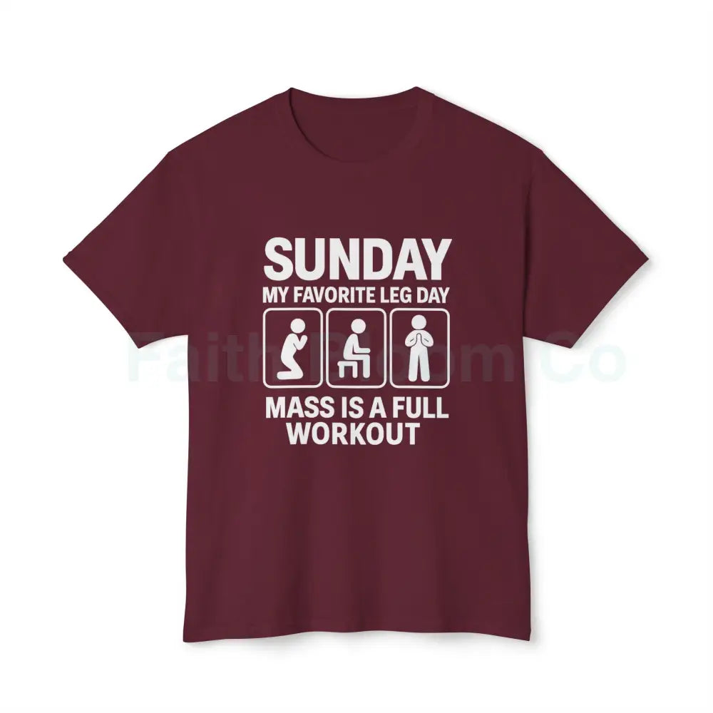 Funny Workout T-Shirt for Fitness Enthusiasts Gym Gift Humor Tee Leg Day Shirt Unisex Cotton Top Maroon / S T-Shirt