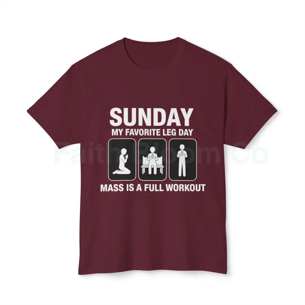 Funny Workout T-Shirt for Fitness Enthusiasts Gym Gift Humor Tee Leg Day Shirt Unisex Cotton Top Maroon / S T-Shirt