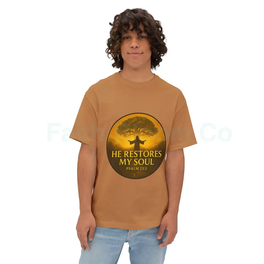 ’He Restores My Soul’ Tree of Life Tee - Psalm 23:3 T-Shirt