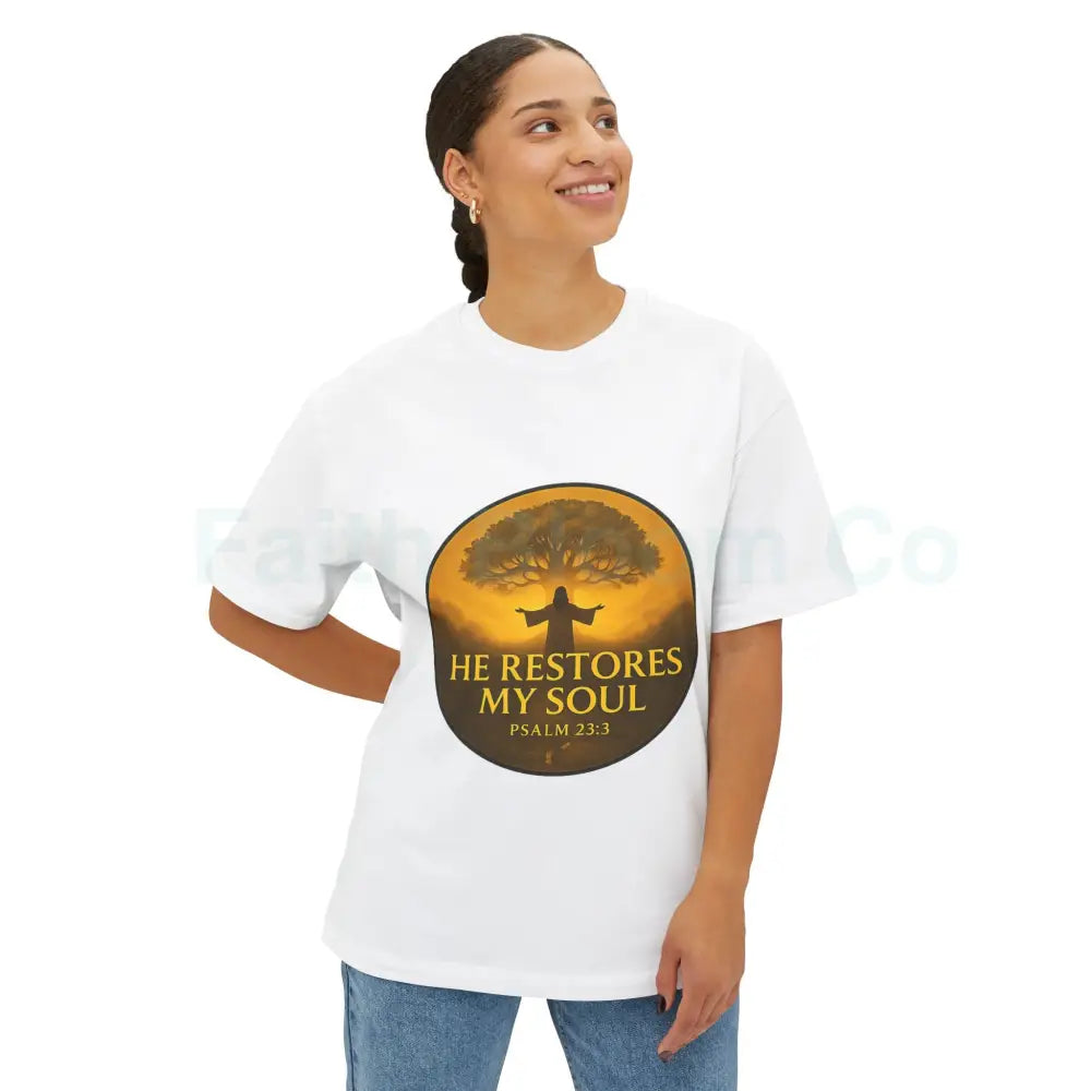 ’He Restores My Soul’ Tree of Life Tee - Psalm 23:3 T-Shirt