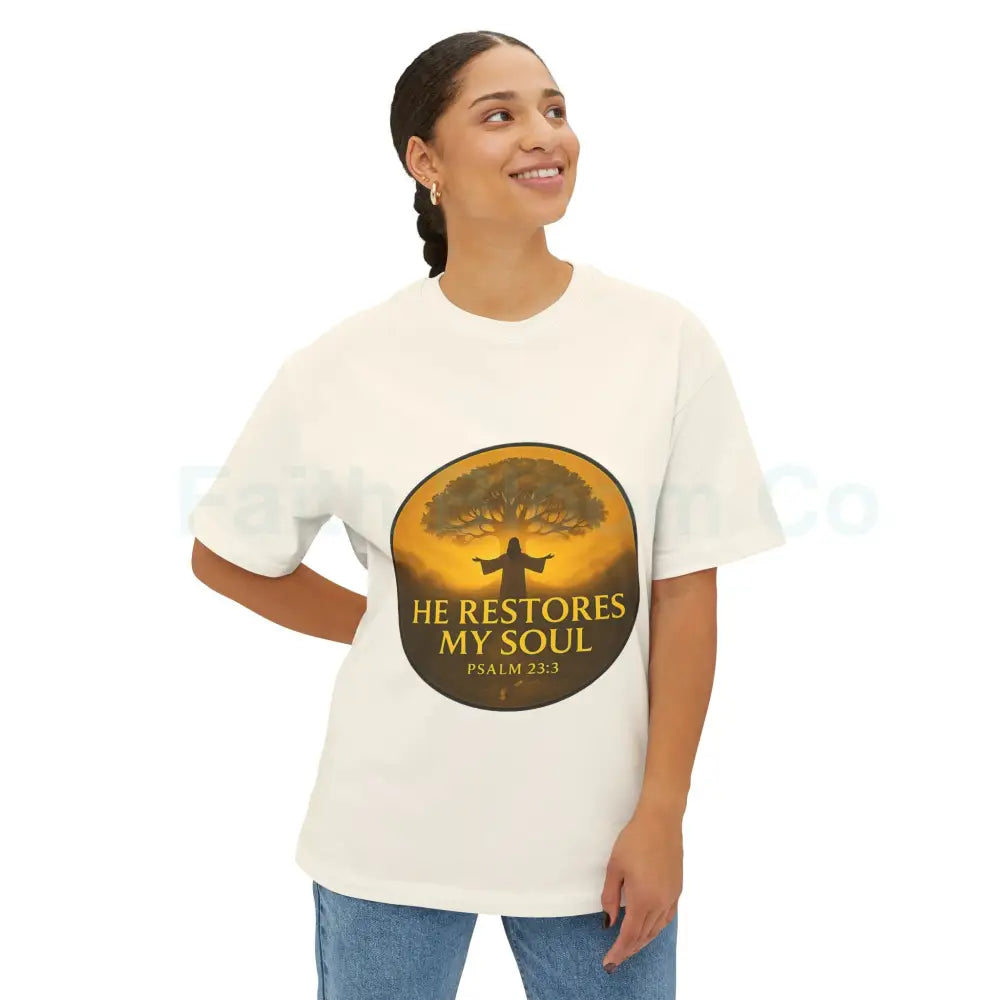 ’He Restores My Soul’ Tree of Life Tee - Psalm 23:3 T-Shirt