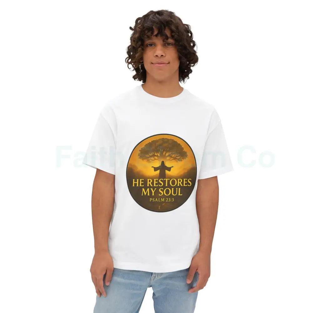 ’He Restores My Soul’ Tree of Life Tee - Psalm 23:3 T-Shirt
