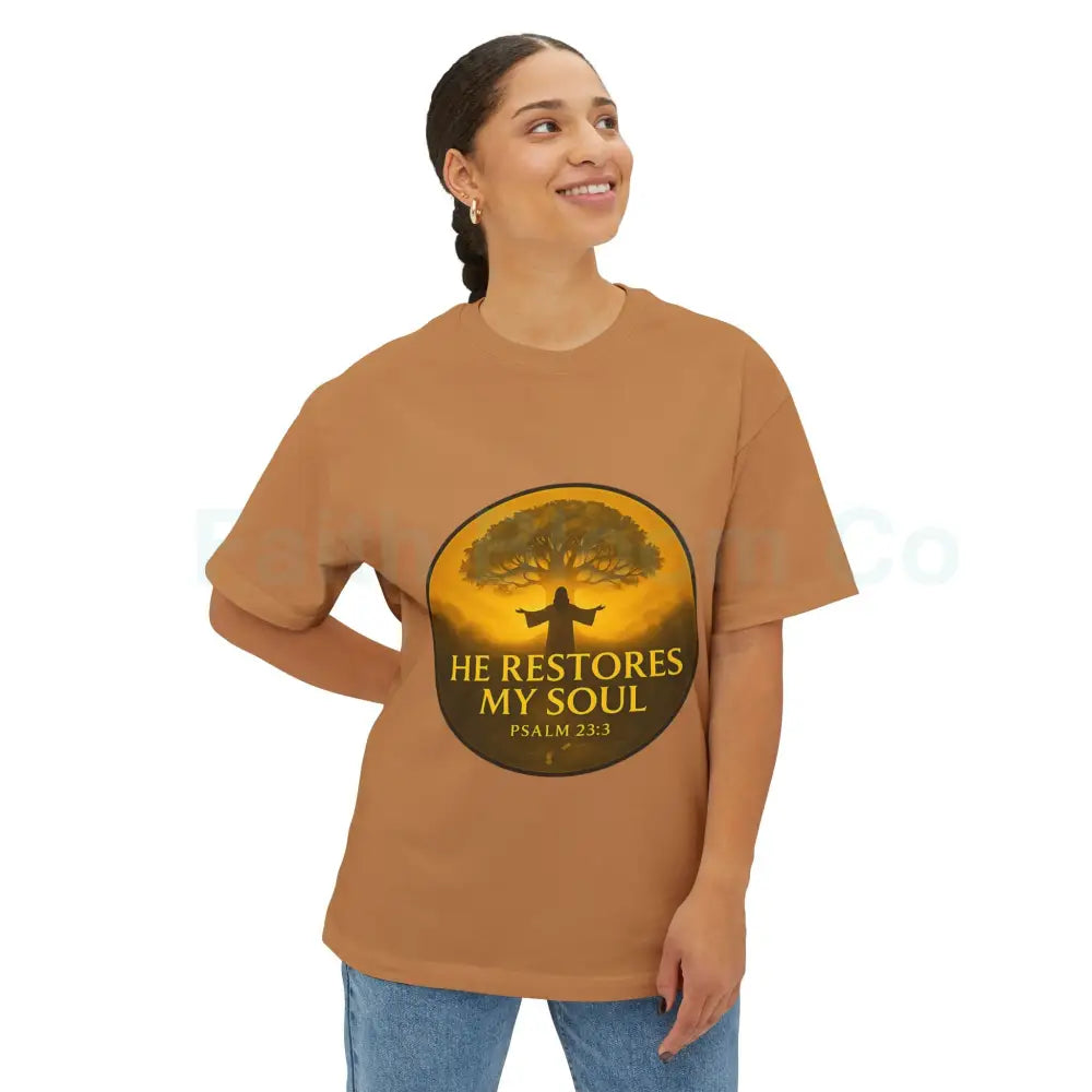 ’He Restores My Soul’ Tree of Life Tee - Psalm 23:3 T-Shirt