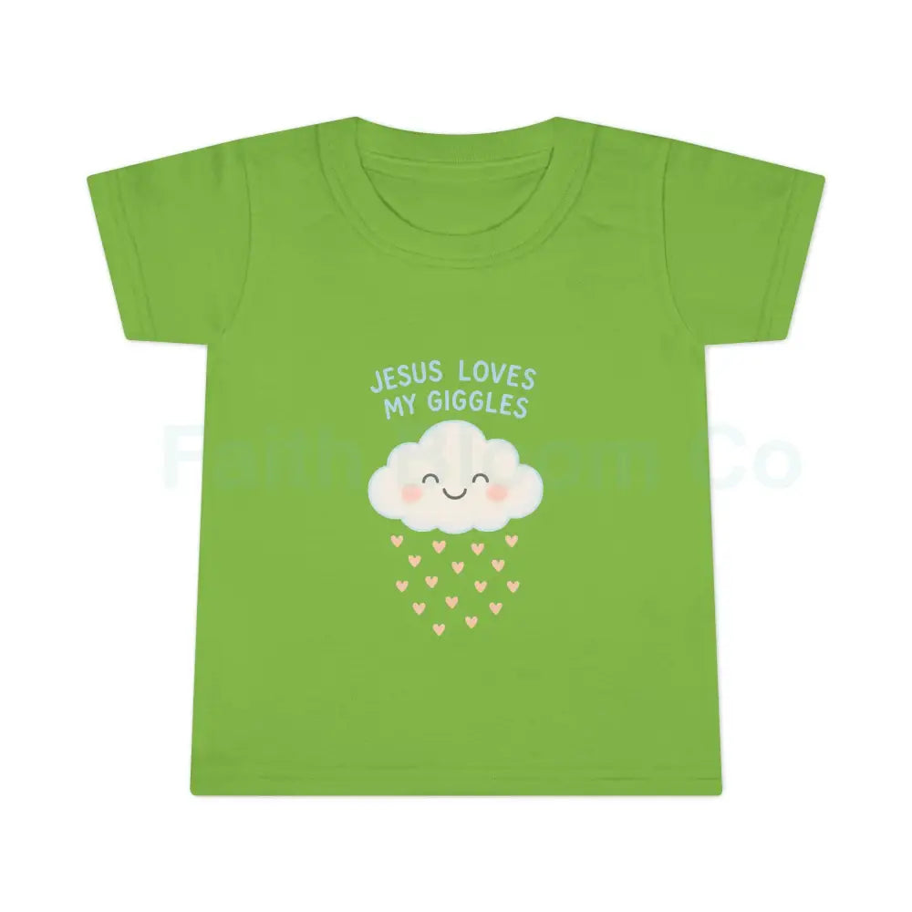 Jesus Loves My Giggles Toddler T-shirt Cute Kids Tee Baby Shower Gift Faith-Based Toddler Apparel Religious Baby