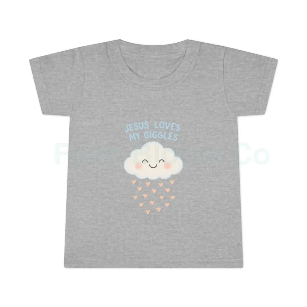 Jesus Loves My Giggles Toddler T-shirt Cute Kids Tee Baby Shower Gift Faith-Based Toddler Apparel Religious Baby