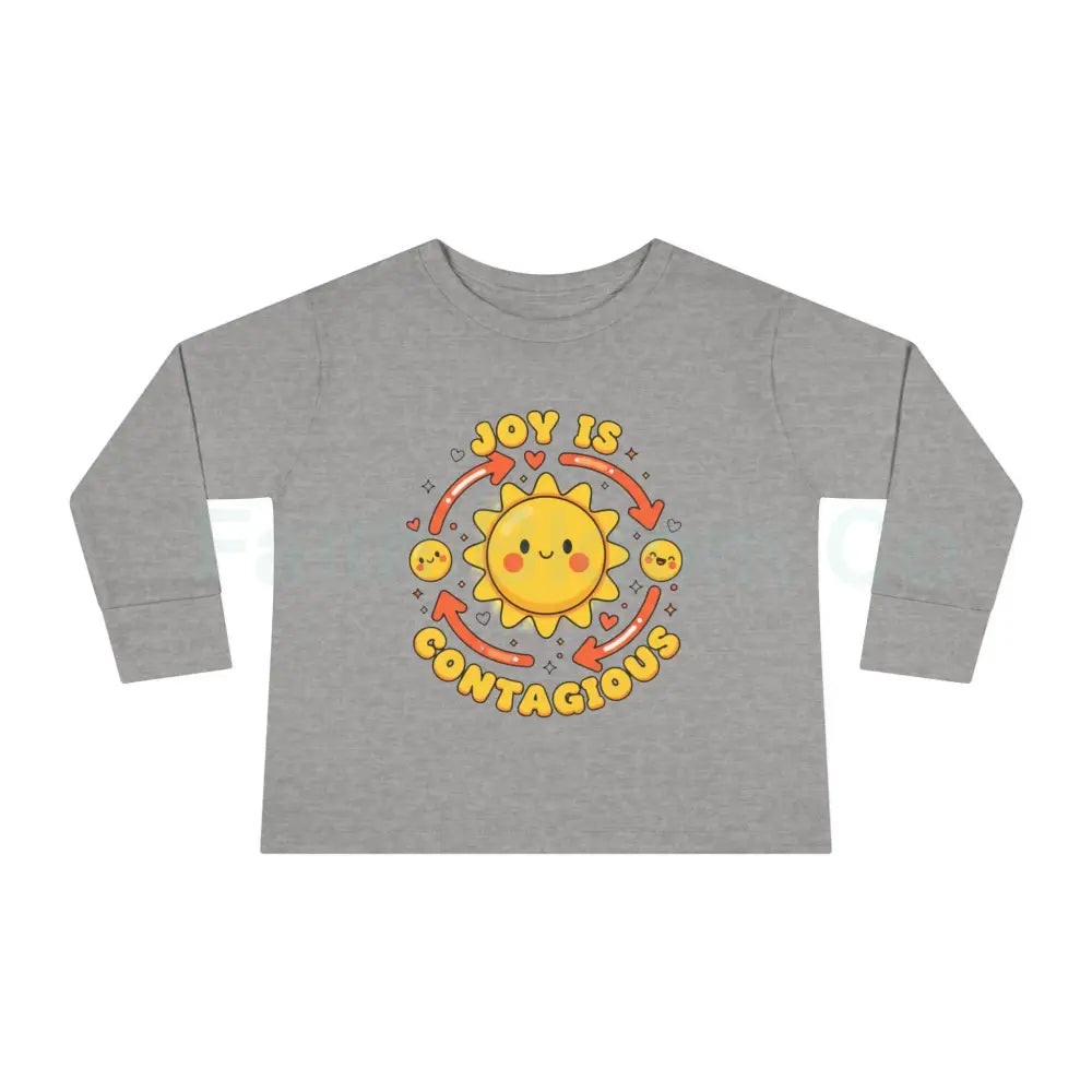 Joyful Toddler Long Sleeve Tee - Perfect for Playdates Birthdays & Family Gatherings Joy Is Contagious Happy Kids Shirt