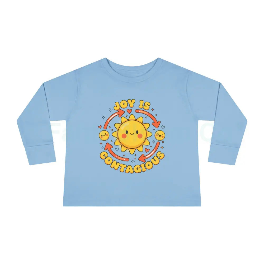 Joyful Toddler Long Sleeve Tee - Perfect for Playdates Birthdays & Family Gatherings Joy Is Contagious Happy Kids Shirt