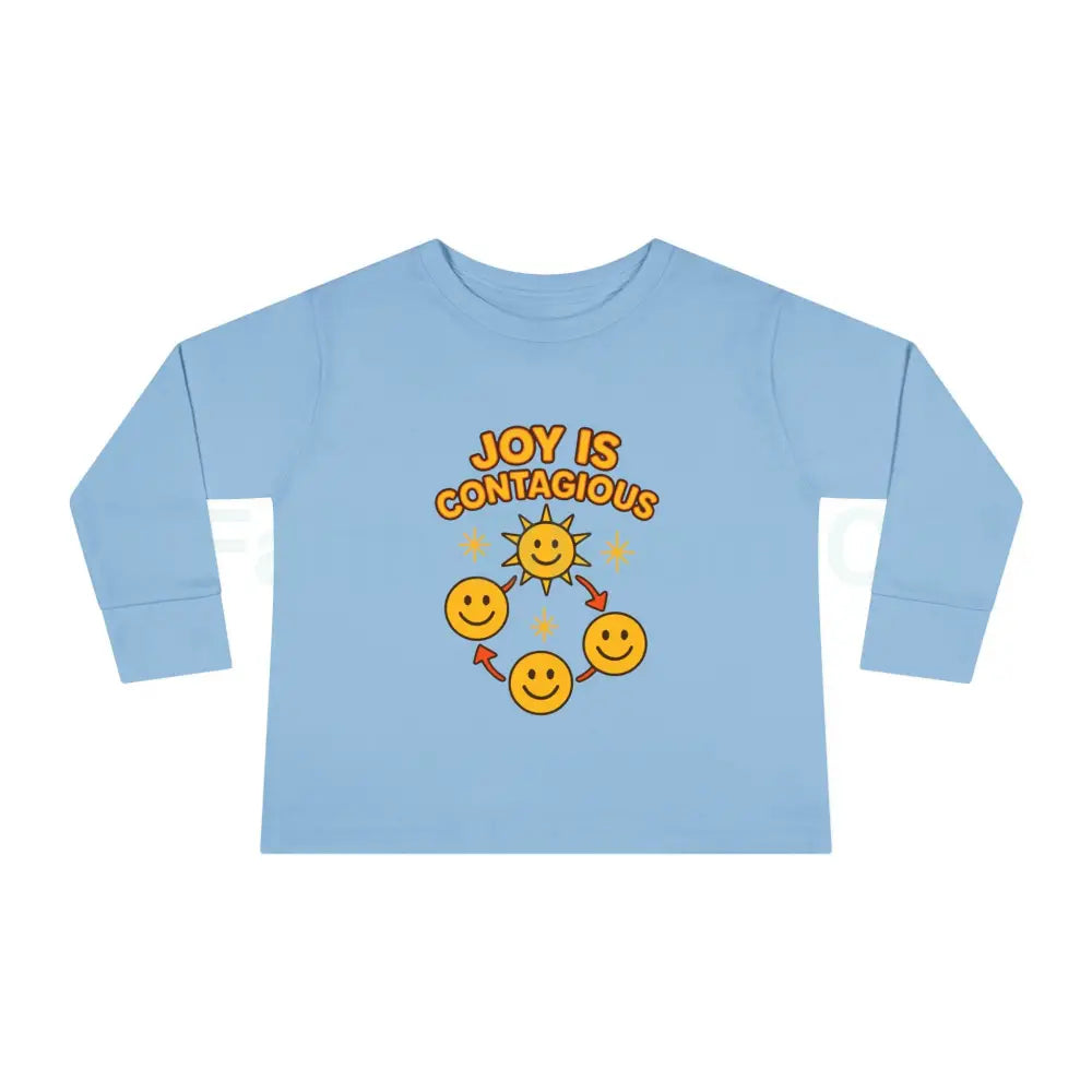 Joyful Toddler Long Sleeve Tee - Perfect for Playdates Birthdays & Family Gatherings Joy Is Contagious Happy Kids Shirt