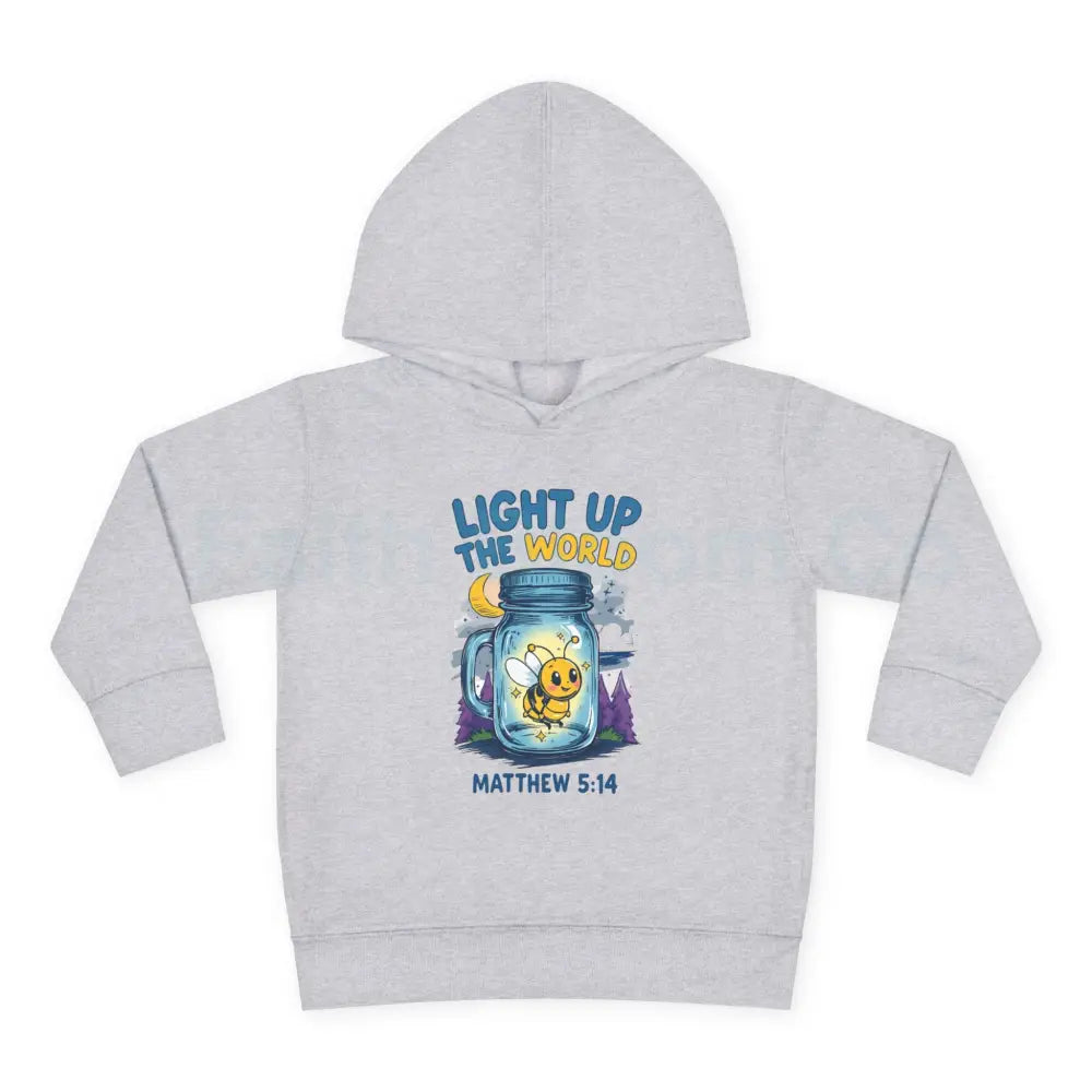 Light Up the World Toddler Hoodie Inspirational Kids Fleece Cute Pullover for Boys and Girls Cozy Gift for Little Ones