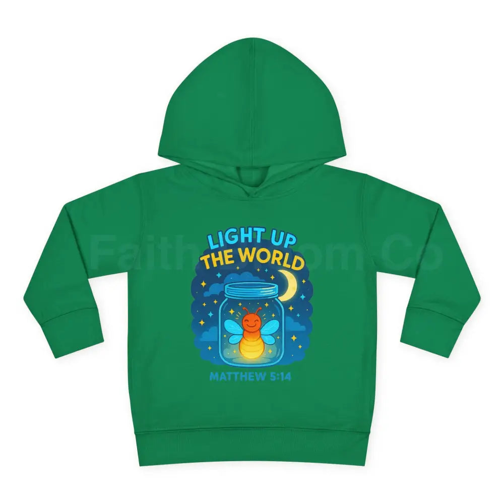 Light Up the World Toddler Hoodie Inspirational Kids Fleece Cute Pullover for Boys and Girls Cozy Gift for Little Ones