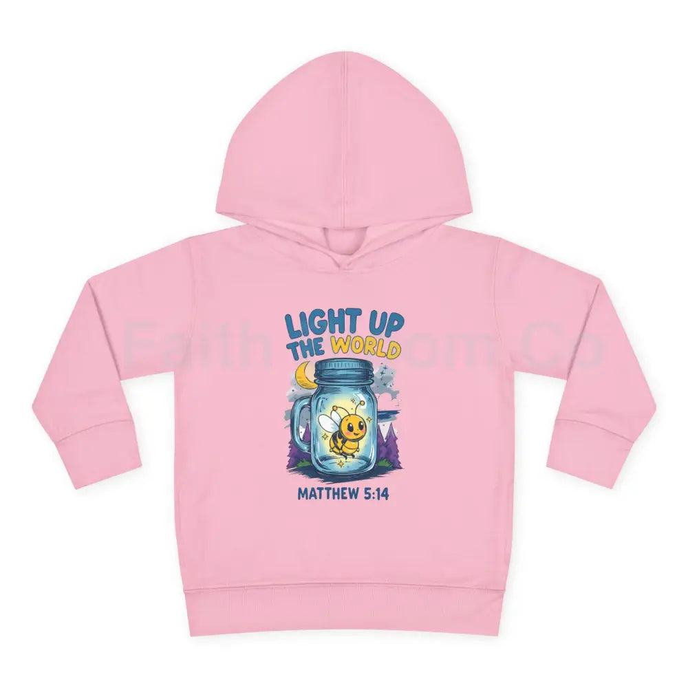 Light Up the World Toddler Hoodie Inspirational Kids Fleece Cute Pullover for Boys and Girls Cozy Gift for Little Ones