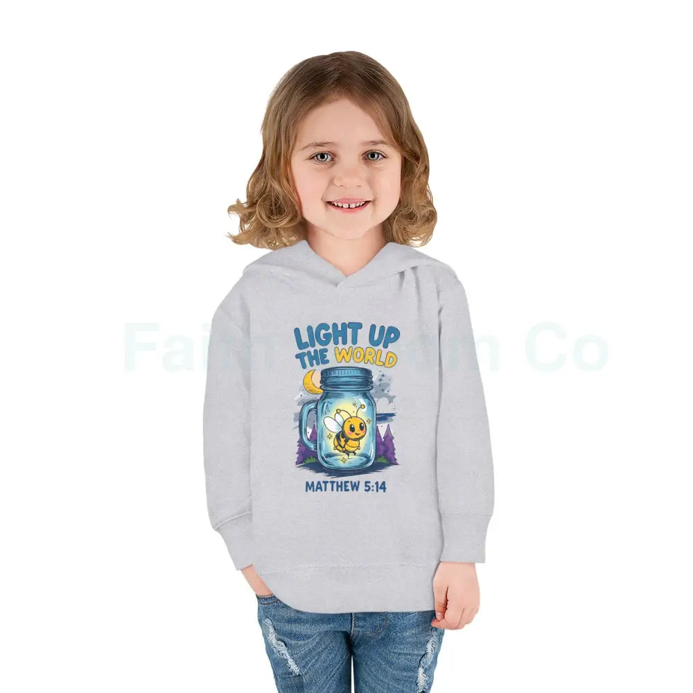 Light Up the World Toddler Hoodie Inspirational Kids Fleece Cute Pullover for Boys and Girls Cozy Gift for Little Ones